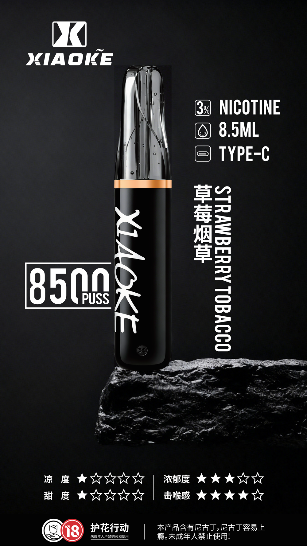 梟客 8500 草莓菸草:拒絕單調!當「初戀草莓」遇上「紳士菸草」的味覺層次革命